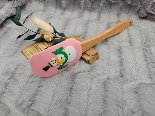 Silikonspatel personalisiert Weihnachten rosa Schnemann Teigschaber backen, kochen ca. 25 cm lang mit Wunschgravur personalisiert Geschenk