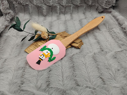 Silikonspatel personalisiert Weihnachten rosa Schnemann Teigschaber backen, kochen ca. 25 cm lang mit Wunschgravur personalisiert Geschenk