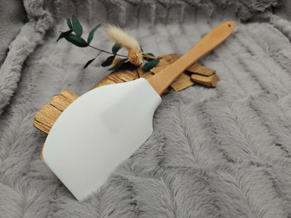 Silikonspatel XXXL personalisiert Schnemann Ski Weihnachten grün Teigschaber backen kochen ca. 32 cm lang mit Wunschgravur Küchenhelfer