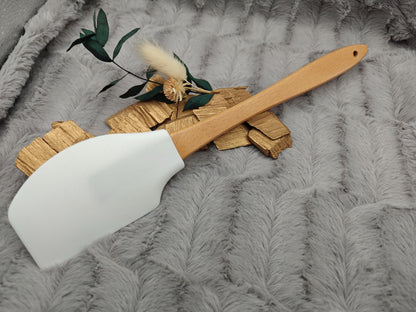 Silikonspatel XXXL personalisiert Schnemann Ski Weihnachten grün Teigschaber backen kochen ca. 32 cm lang mit Wunschgravur Küchenhelfer