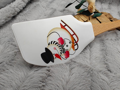 Silikonspatel XXXL personalisiert Schnemann Ski Weihnachten grün Teigschaber backen kochen ca. 32 cm lang mit Wunschgravur Küchenhelfer