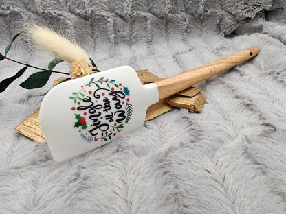 Silikonspatel personalisiert Jingle all the way Weihnachten Teigschaber backen, kochen ca. 23 cm lang mit Wunschgravur Geschenk