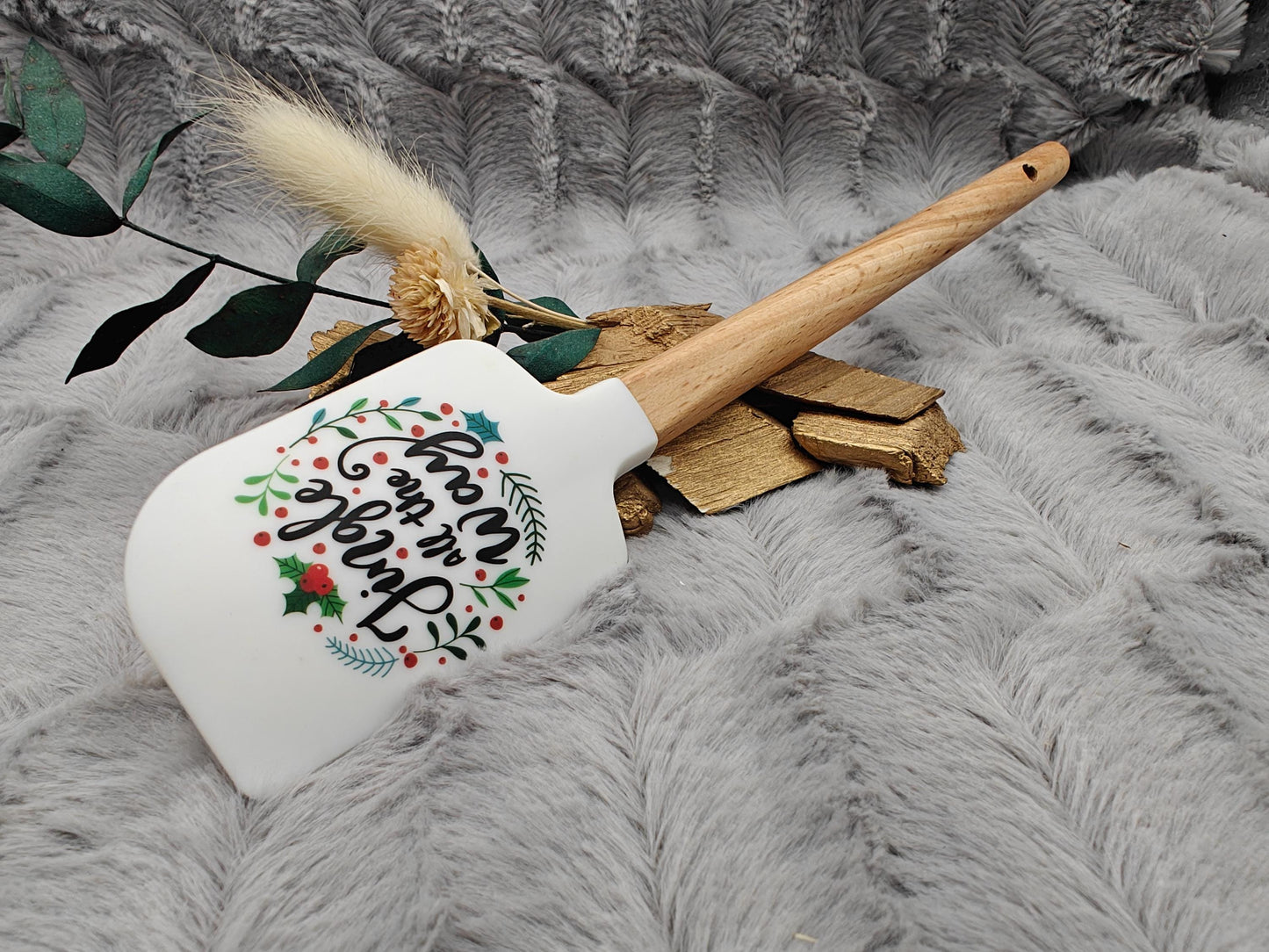 Silikonspatel personalisiert Jingle all the way Weihnachten Teigschaber backen, kochen ca. 23 cm lang mit Wunschgravur Geschenk