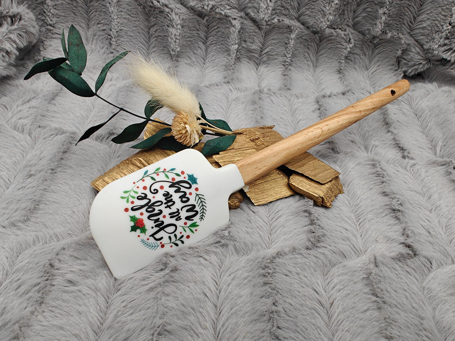 Silikonspatel personalisiert Jingle all the way Weihnachten Teigschaber backen, kochen ca. 23 cm lang mit Wunschgravur Geschenk