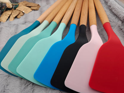Pfannenwender personalisiert Silikon ca. 32 cm lang 8 Farben zur Auswahl mit Wunschgravur Geschenk Küchenhelfer