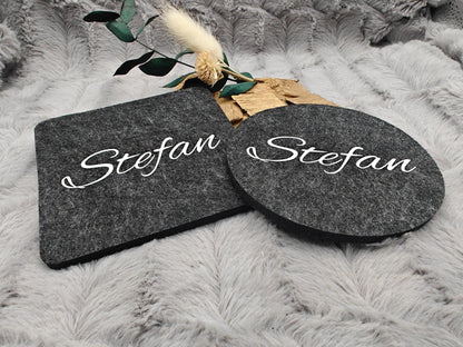 Untersetzer personalisiert Filz mit Wunschnamen Geschenkidee Glasuntersetzer Geschenk