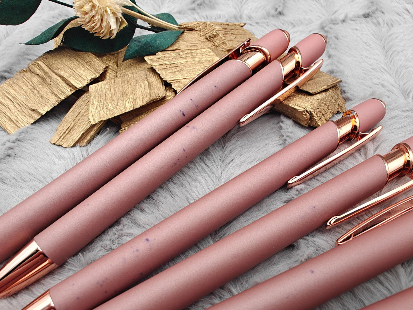 Kugelschreiber personalisiert mit Touchpen B-Ware rosegold aus Aluminium mit Gravur Kuli Stift Holz Gastgeschenk Geschenk schwarz