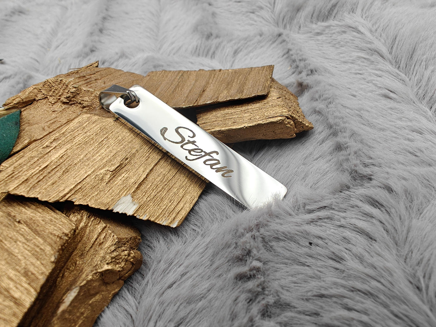 Schlüsselanhänger personalisiert Liebe Edelstahl schwarz rechteckig mit Gravur rechteck 45x10x1,7mm 5 Farben