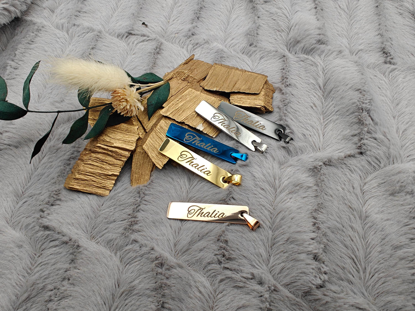 Schlüsselanhänger personalisiert Liebe Edelstahl schwarz rechteckig mit Gravur rechteck 45x10x1,7mm 5 Farben