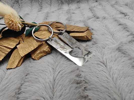 Schlüsselanhänger Liebespaar Herz silber mit Wunschgravur ideales Geschenk Geschenkidee