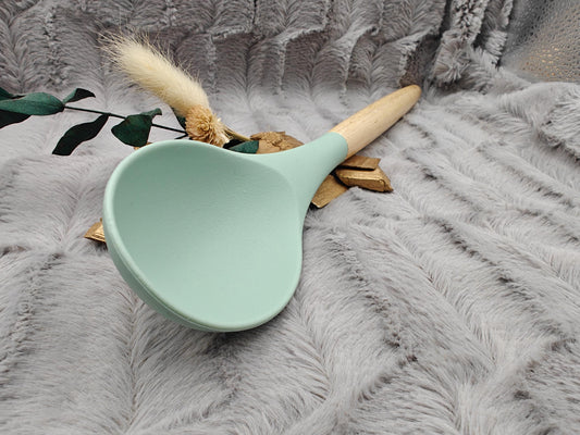 Kochlöffel personalisiert Silikon ca. 31 cm lang mit Wunschgravur Geschenk Küchenhelfer mintgrün oder schwarz