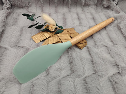 Teigschaber Silikonspatel Pfannenwender personalisiert ca. 31 cm lang mit Wunschgravur Geschenk Küchenhelfer mintgrün oder schwarz