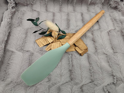 Teigschaber Silikonspatel Pfannenwender personalisiert ca. 31 cm lang mit Wunschgravur Geschenk Küchenhelfer mintgrün oder schwarz
