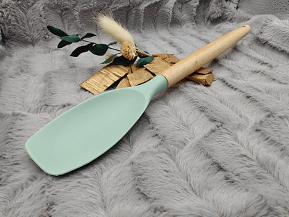 Kochlöffel personalisiert Silikon ca. 31 cm lang mit Wunschgravur Geschenk Küchenhelfer mintgrün oder schwarz
