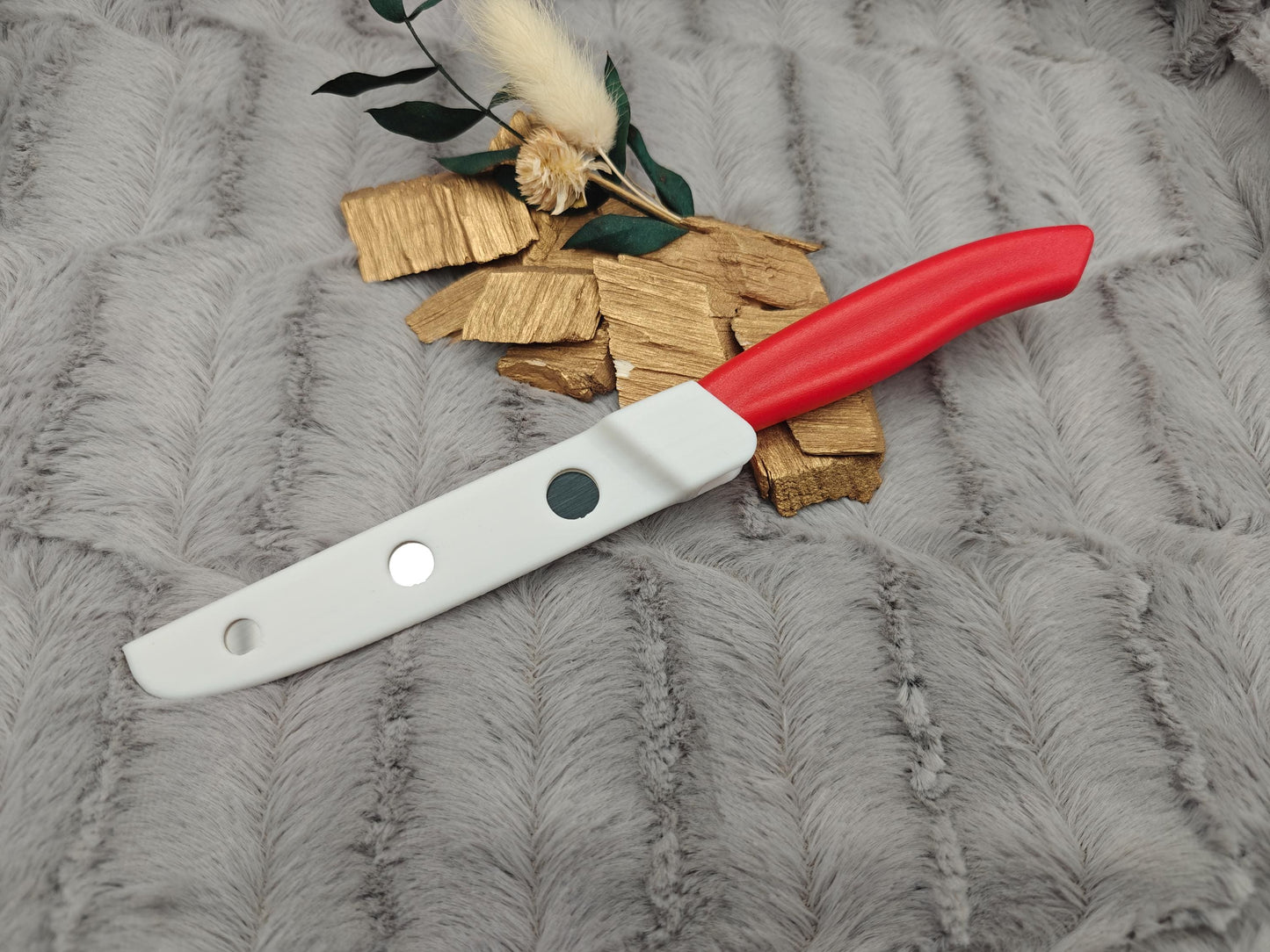 Messer personalisiert Küchenmesser Tomatenmesser mit individueller Gravur 11 cm Klinge 7 Farben zur Wahl