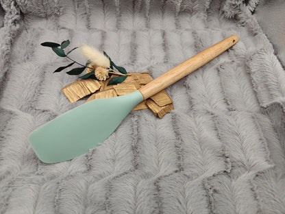 Teigschaber Silikonspatel Pfannenwender personalisiert ca. 31 cm lang mit Wunschgravur Geschenk Küchenhelfer mintgrün oder schwarz