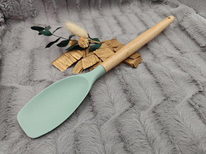Kochlöffel personalisiert Silikon ca. 31 cm lang mit Wunschgravur Geschenk Küchenhelfer mintgrün oder schwarz
