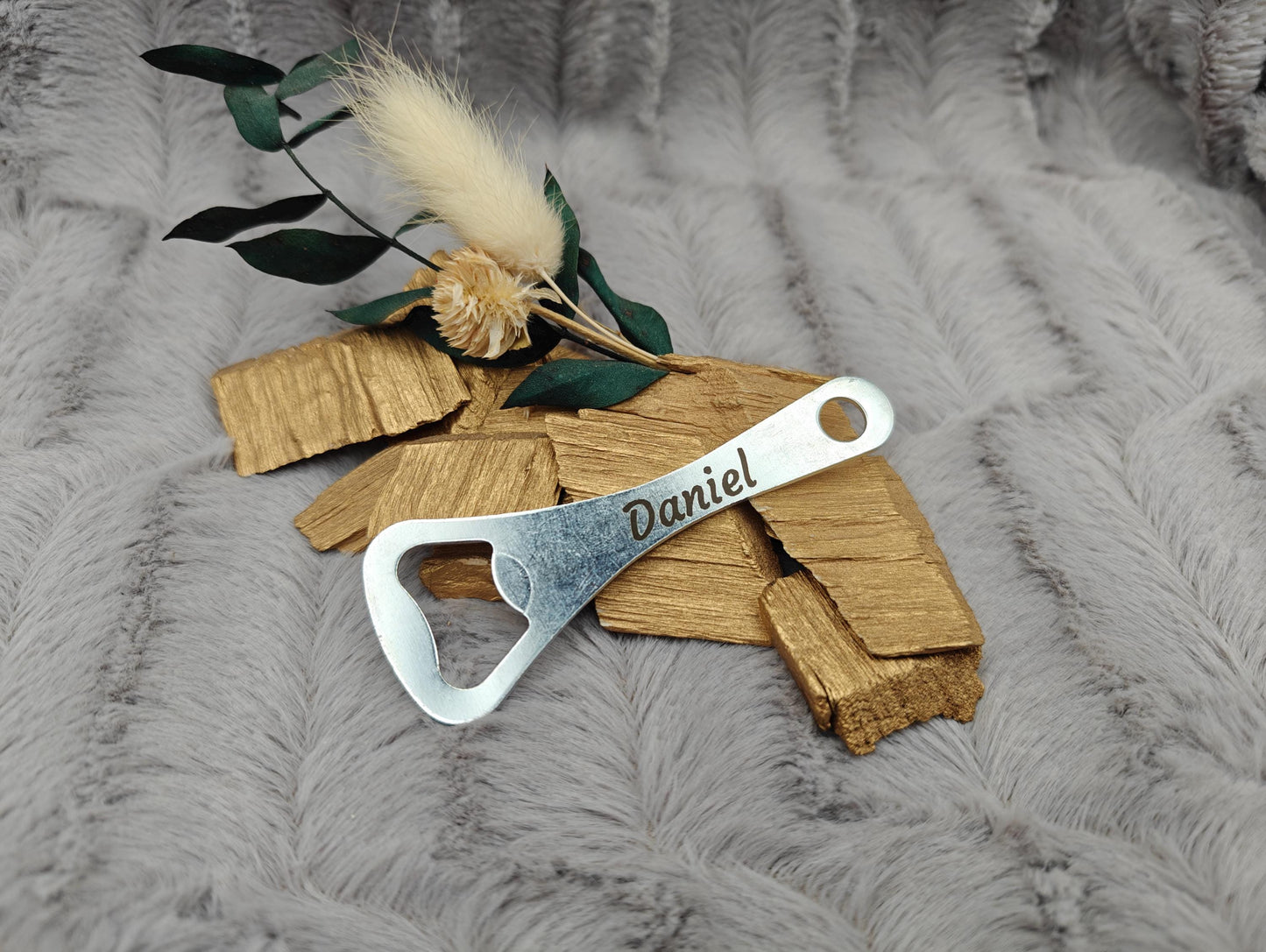 Flaschenöffner Schlüsselanhänger mit Wunschgravur individueller Gravur Geschenk Geschenkidee personalisiert
