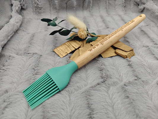 Silikonpinsel personalisiert Grillpinsel Backpinsel 26,8 cm lang mintgrün backen, marinieren, kochen mit individueller Gravur Geschenk