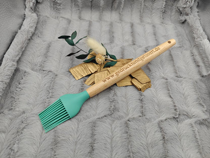 Silikonpinsel personalisiert Grillpinsel Backpinsel 26,8 cm lang mintgrün backen, marinieren, kochen mit individueller Gravur Geschenk
