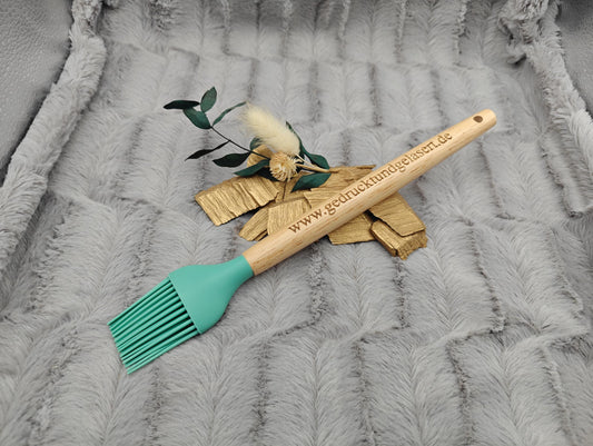 Silikonpinsel personalisiert Grillpinsel Backpinsel 26,8 cm lang mintgrün backen, marinieren, kochen mit individueller Gravur Geschenk