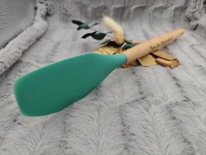 Kochlöffel personalisiert Pfannenwender Silikon ca. 31 cm lang mit Wunschgravur Geschenk Küchenhelfer mintgrün