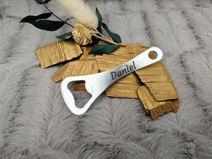 Flaschenöffner Schlüsselanhänger mit Wunschgravur individueller Gravur Geschenk Geschenkidee personalisiert