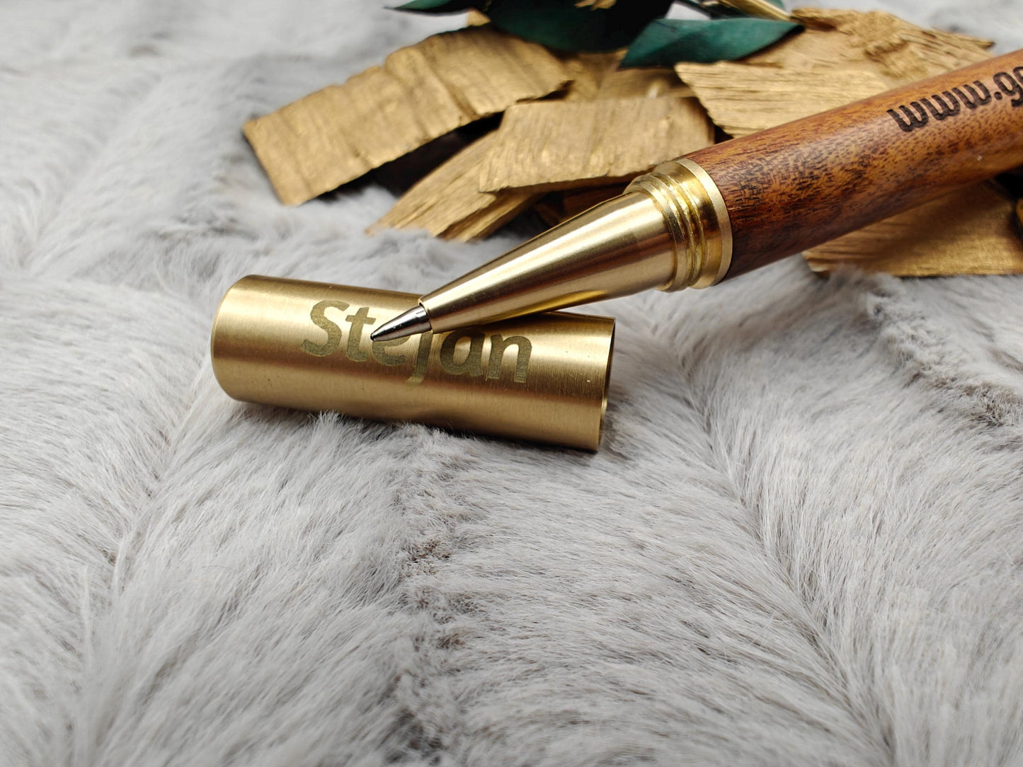 Edler Kugelschreiber Gelstift personalisiert mit Gravur schwarz Kuli Stift Holz Gastgeschenk Geschenk Gift