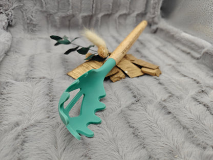 Nudelkelle personalisiert Spaghettikelle Silikon personalisiert Holz mintgrün kochen ca. 30,5 cm lang mit Gravur