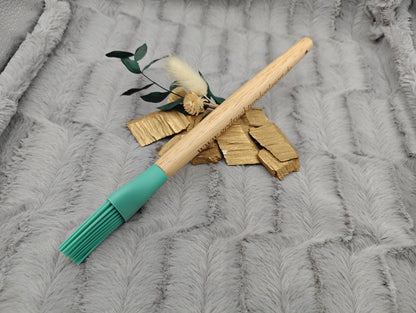 Silikonpinsel personalisiert Grillpinsel Backpinsel 26,8 cm lang mintgrün backen, marinieren, kochen mit individueller Gravur Geschenk