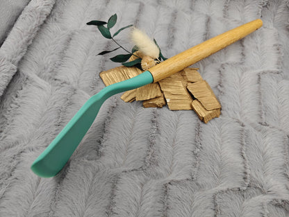 Pfannenwender personalisiert Kochlöffel Silikon ca. 31 cm lang mit Wunschgravur Geschenk Küchenhelfer mintgrün