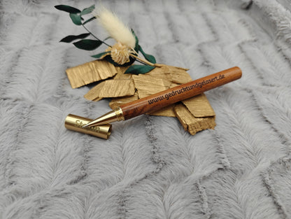 Edler Kugelschreiber Gelstift personalisiert mit Gravur schwarz Kuli Stift Holz Gastgeschenk Geschenk Gift