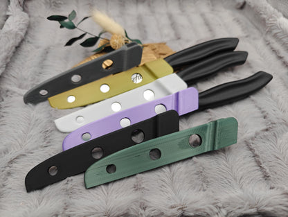 Personalisiertes Küchenmesser mit Gravur | Tomatenmesser Edelstahl 11 cm | Frühstücksmesser mit Name & 3D-gedruckten Klingenschutz