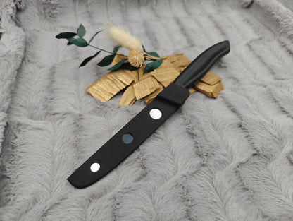 Personalisiertes Küchenmesser mit Gravur | Tomatenmesser Edelstahl 11 cm | Frühstücksmesser mit Name & 3D-gedruckten Klingenschutz
