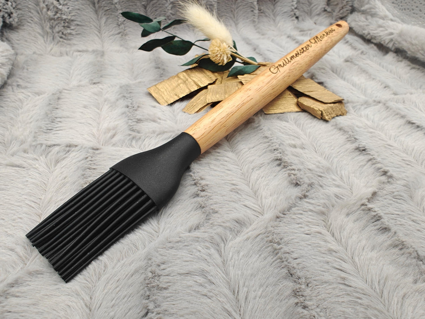 Silikonpinsel personalisiert Grillpinsel Backpinsel 27 cm lang 4 Farben zur Wahl backen marinieren, kochen mit individueller Gravur Geschenk