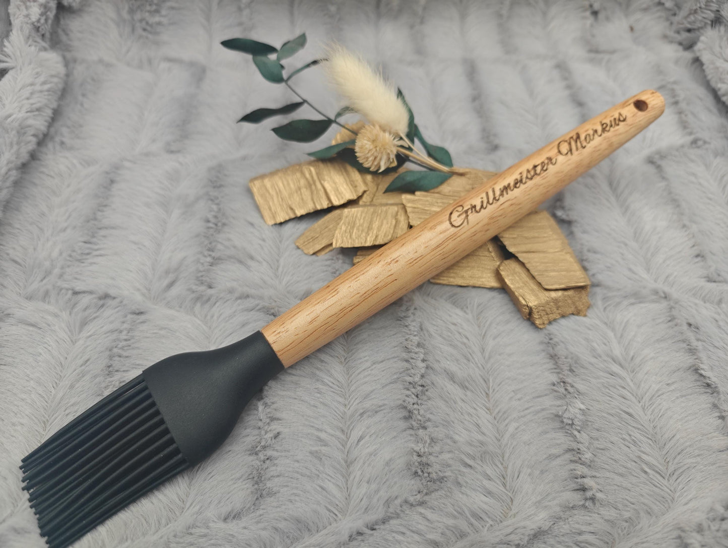 Silikonpinsel personalisiert Grillpinsel Backpinsel 27 cm lang 4 Farben zur Wahl backen marinieren, kochen mit individueller Gravur Geschenk
