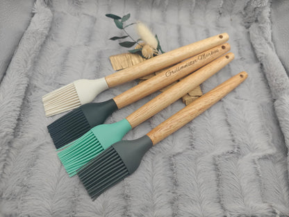 Silikonpinsel personalisiert Grillpinsel Backpinsel 27 cm lang 4 Farben zur Wahl backen marinieren, kochen mit individueller Gravur Geschenk