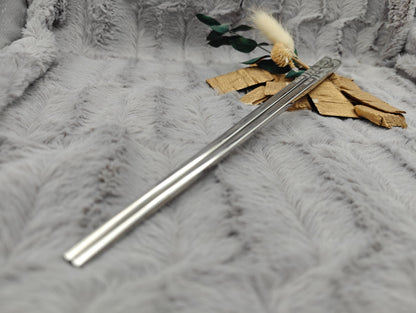 1 Paar Chopsticks personalisiert 2 Stück Essstäbchen Edelstahl mit Gravur 23 cm Drache Wahl Geschenk