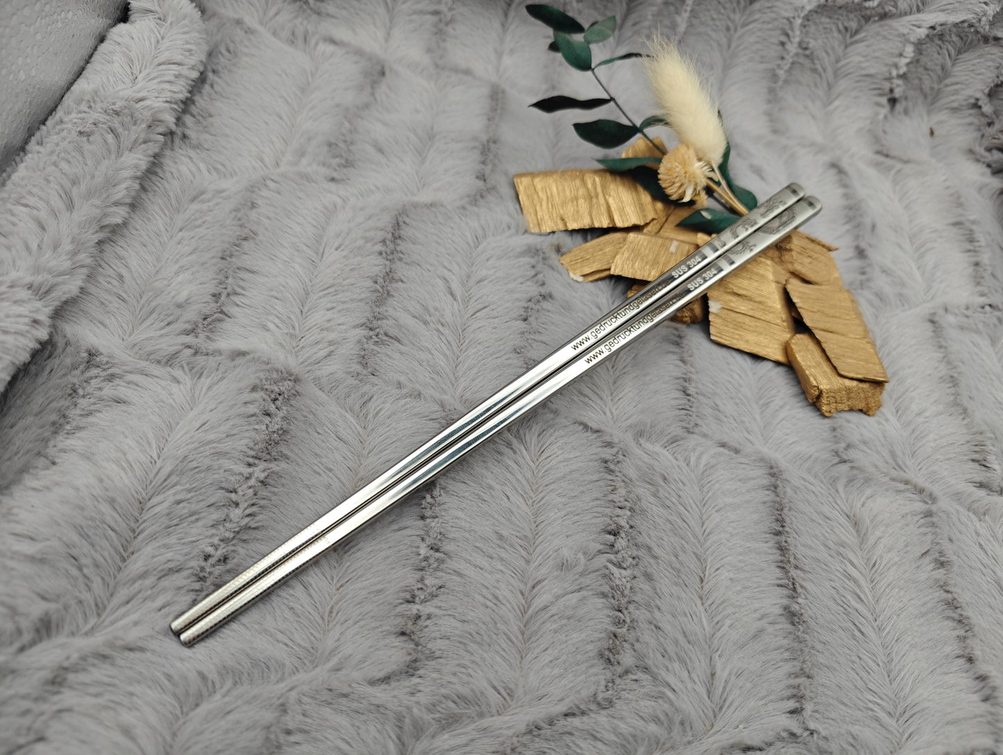 1 Paar Chopsticks personalisiert 2 Stück Essstäbchen Edelstahl mit Gravur 23 cm Drache Wahl Geschenk