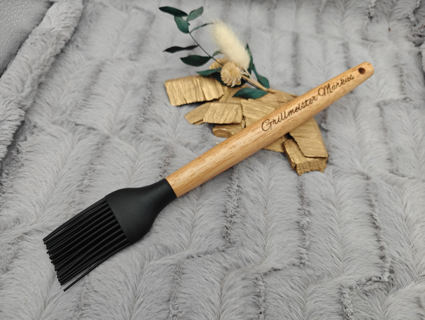 Silikonpinsel personalisiert Grillpinsel Backpinsel 27 cm lang 4 Farben zur Wahl backen marinieren, kochen mit individueller Gravur Geschenk