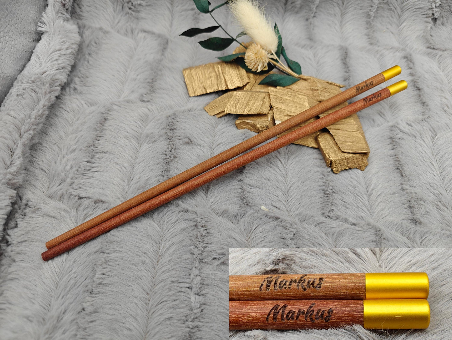 1 Paar Chopsticks personalisiert 2 Stück Essstäbchen mit Gravur 25 cm 7 Varianten zur Wahl Geschenk
