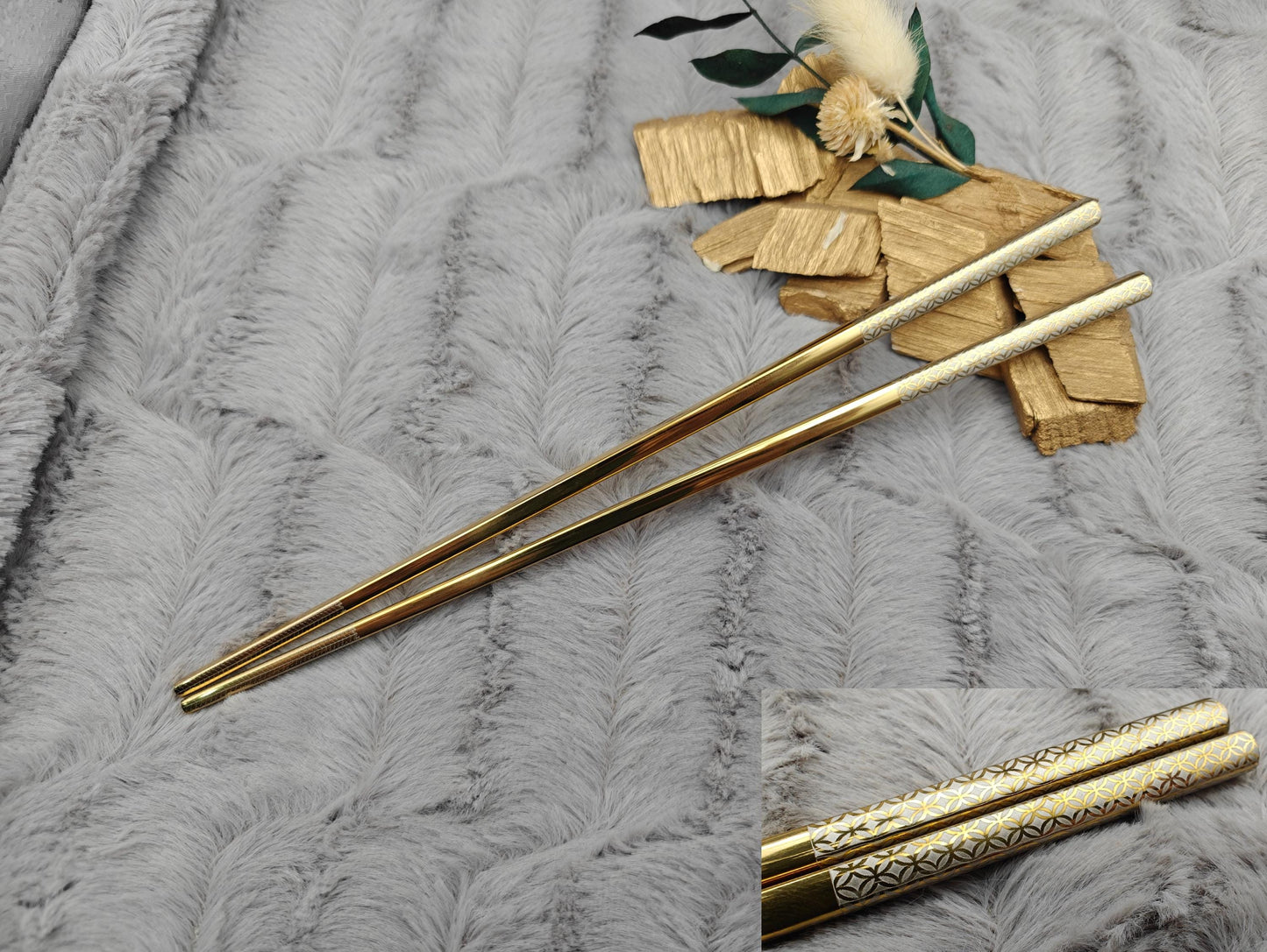 1 Paar Chopsticks personalisiert 2 Stück Essstäbchen Edelstahl mit Gravur 23 cm 5 Farben zur Wahl Geschenk