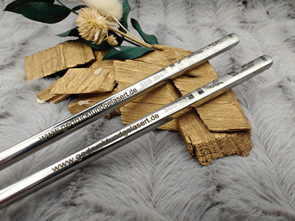 1 Paar Chopsticks personalisiert 2 Stück Essstäbchen Edelstahl mit Gravur 23 cm Drache Wahl Geschenk