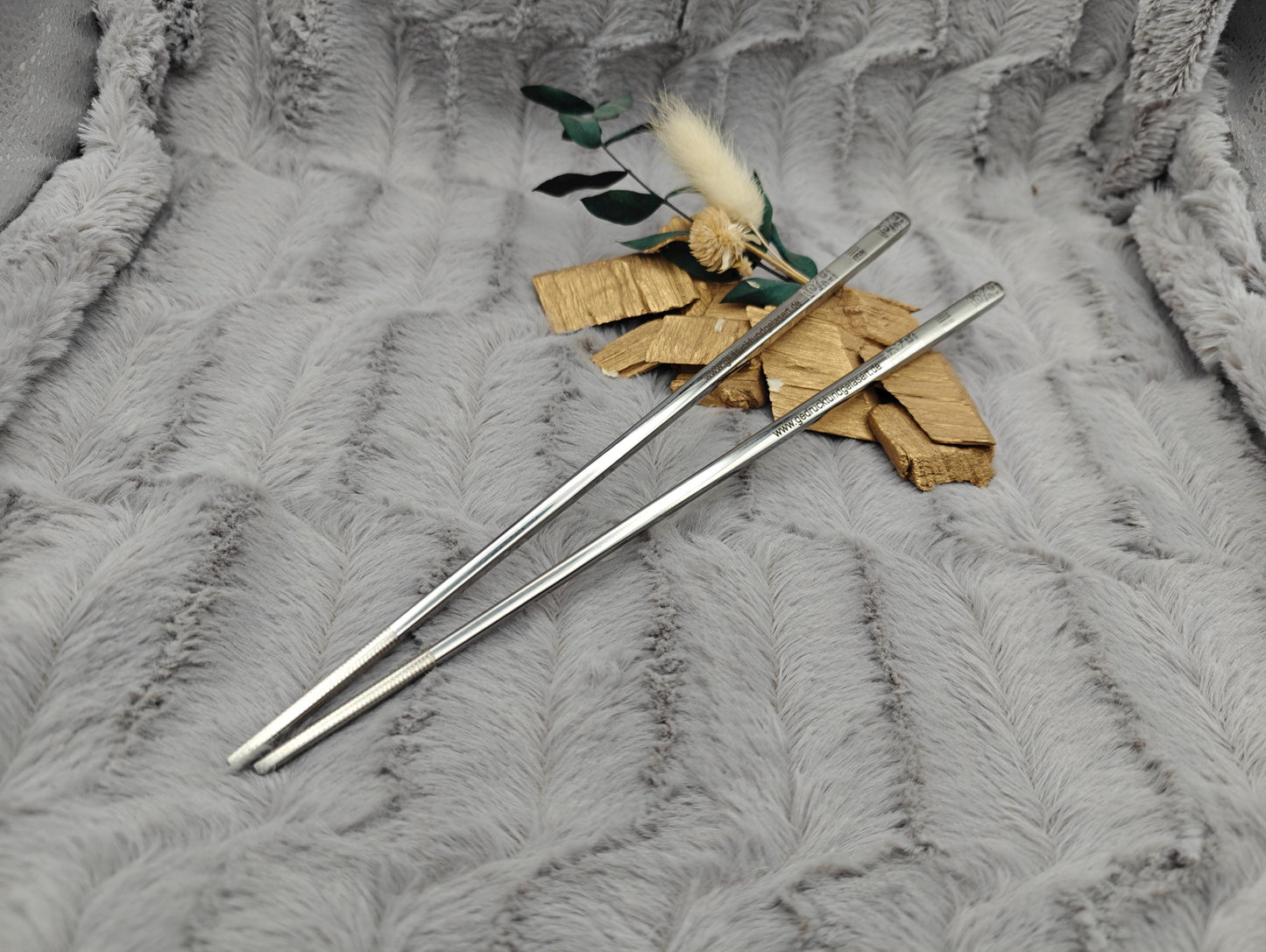 1 Paar Chopsticks personalisiert 2 Stück Essstäbchen Edelstahl mit Gravur 23 cm Wellenmuster Wahl Geschenk