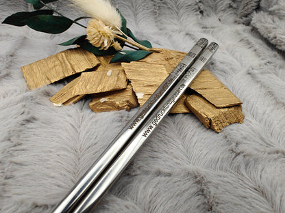 1 Paar Chopsticks personalisiert 2 Stück Essstäbchen Edelstahl mit Gravur 23 cm Wellenmuster Wahl Geschenk
