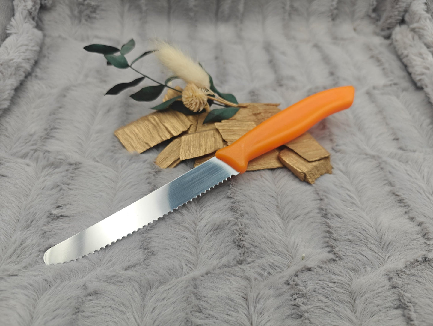 Messer personalisiert Küchenmesser Tomatenmesser mit individueller Gravur 11 cm Klinge 7 Farben zur Wahl