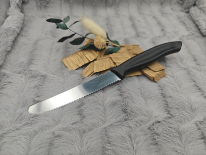 Messer personalisiert Küchenmesser Tomatenmesser mit individueller Gravur 11 cm Klinge 7 Farben zur Wahl