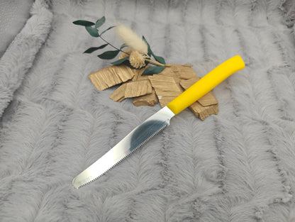 Personalisiertes Küchenmesser mit Gravur | Scharfes Brötchenmesser Wellenschliff | Individuelles Tomatenmesser | Edelstahl Vesper-Messer