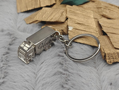 Schlüsselanhänger personalisiert LKW Truck Brummi Edelstahl mit Gravur 35x11x16mm Geschenk
