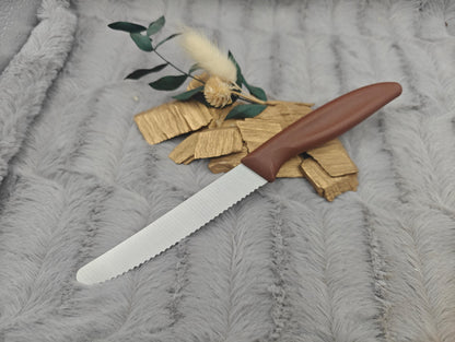Personalisiertes Messer mit Gravur auf Klinge | Scharfes Brötchenmesser & Tomatenmesser Wellenschliff | Küchenmesser Edelstahl | Geschenk